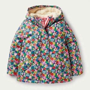 Mini Boden - Floral Sherpa Lined Anorak - 2-3T